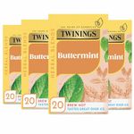 Twinings Buttermint Flavoured Tea Bags - 80 Biodegradable Tea Bags (Multipack of 4 x 20) , Smooth & Creamy Herbal Infusion, Perfect for Relaxation, Caffeine-Free