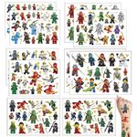 Ninja Temporary Tattoos Birthday Party Favor Decorations Supplies 10 Large Sheet Cartoon Karate Warrior Tattoo Stickers for Boys Girls School Gift Rewards 240Pcs