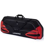 Legend Monstro Professional Soft Bow Case for Compound Bow - Travel Archery Case with Shoulder Strap, Foam Padding, Safe Storage for Accessories & Gear - 37" Arrow Tube Holder Pocket, 44" Interior
