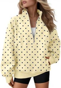 AUTOMET Women's Quarter Zip Oversized Sweatshirt Fleece Mock Neck Pullover