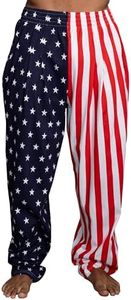 USA American Flag Pajamas Pants Patriotic Stars and Stripes Lounge Halloween Costume Cosplay