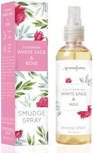 White Sage & Rose Smudge Spray by Aromafume | 100ml/3.3 oz | Sage Spray for Cleansing Negative Energy & Protection | Non-Toxic | Room Spray for Spiritual Cleansing, Smokeless Sage Smudging