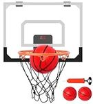 TINDTOP Mini Basketball Hoop with Electronic Score Record, Indoor Basketball Hoop Set Over The Door with 3 Balls, for Kids and Adults