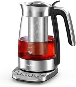 Electric Glass Tea Kettle with Infuser, 1.7L Fast Boiling, Stainless Steel, Temperature Control Tea Maker, Non-BPA - Easy Lid Removal & Keep Warm Feature