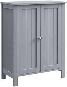 VASAGLE Bathroom Floor Storage Cabinet, Bathroom Storage Unit with 2 Adjustable Shelves, Bathroom Cabinet Freestanding, 11.8 x 23.6 x 31.5 Inches, Dove Gray UBCB060P36