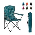 Highlander Camping Chair - Compact & Lightweight Folding Chair, 2.2kg, Portable Chair for Outdoors, Durable Steel Frame Arm Chair with Cup Holder