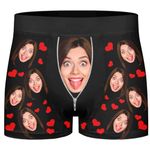 Personalized Boxers Briefs for Men, Custom Boxers with Face Personalized Underwear for Men, Valentines Day Gifts for Boyfriend Husband (XS-4XL)