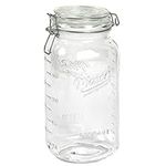 Mason Craft & More Airtight Kitchen Food Storage Clear Glass Clamp Jars, 101 Ounce (3 Liter) Extra Large Clamp Jar