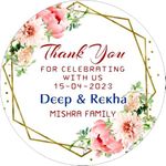 Deep Print Mart Paper Print Mart Customized Thank You Stickers For Return Gift Birthday Baby Shower Wedding Anniversary Kids Bday Party Return Gift Sticker- By Deep Print Mart, Self Adhesive