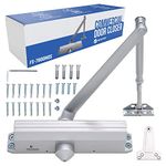 FORTSTRONG Commercial Door Closer FS-7600 HOS – Adjustable Grade 1 Commercial Standard Automatic Door with Hold-Open Mechanism – ADA Compliant – Silver Finish – Medium Traffic Areas – UL Listed