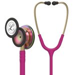 3M Littmann Classic III Monitoring Stethoscope, Rainbow-Finish, Raspberry Tube, 27 inch, 5806