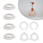 TRUEIN 8 Pcs Lamp Shade Ring, E27 to E14 Lampshade Ring Converter, Plastic Lamp Screw Fitting Ring, E14/E12 Lampshade Reducing Ring for Socket Screw Bulbs, Bayonet Cap Lampholders