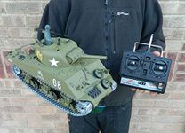 Heng Long Radio Control RC US M4A3 Sherman Tank Pro Version 1:16th Scale with 2.4GHz Radio