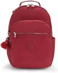 Kipling Women's Seoul 15" Laptop Backpack, Durable, Roomy with Padded Shoulder Straps, Built-in Protective Sleeve, Funky Red, 13.75''L x 17.25''H x 8''D, Kipling Women's Seoul 15" Laptop Backpack,