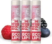Eco Lips Vegan Superfruit Bee Free Lip Balm Includes Candelilla Wax, Organic Cocoa Butter and Coconut Oil. 100% Plastic-Free Plant Pod Packaging. 3-Pack