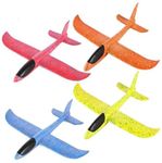 HOT BARGAINS 2 x Foam Glider Planes For Kids Assorted Colours 18 Inch Large Throwing Foam Glider Polystyrene Planes for Kids Outdoor Game