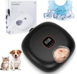 Automatic Cat Feeder Wireless, Sharper Image Auto Cat Food Dispenser for Wet Food with 2 Ice Packs, Rechargeable Auto Feeder for Cats with Programmable Timer Low Battery Indicator, Black