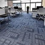 Carpet Tiles 20" x 20",Commercial Carpet Squares- DIY Carpet Floor Tiles-Low Pile Clearance Carpet Tiles for Office Home Basements Classroom Rec Rooms Gym Hotel Bar Restaurant Asphalt Backed 4Pack