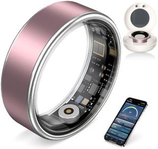 Smart Ring Health Management | Sleep Exercise Monitor |5-7 Days Battery Life | Magnetic Charging Case | Multi-Sport Mode | 10ATM Waterproof | for Men & Women (Pink, Size 9)