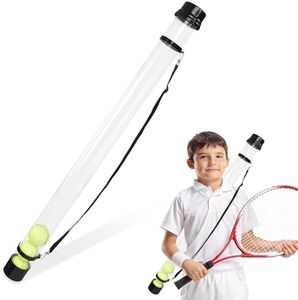 Get Out! Tennis Ball Hopper Tube for 16 Balls - Tennis Ball Pickup Collector Sports Ball Retriever Carrier - 40in, Black