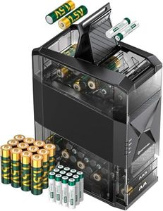 Ostation 2 Smart 3-in-1 Battery Charger with 12 pcs AA Li-ion & 12 pcs AAA NiMH Rechargeable Batteries, Polarity-Free, Auto Detection & Storage, App Control, Indicator Lights, Smart Battery Management
