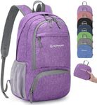 ZOMAKE Small Lightweight Backpack 20l - Small Foldable Rucksack Travel Hiking and Running,Day Bag for Women Men Teenager(Purple)