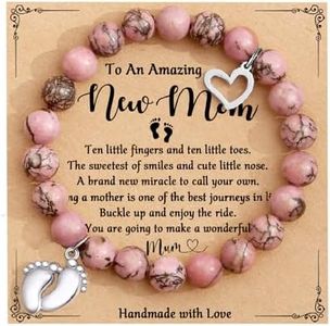 TONY & SANDY New Mom Gifts, First Time Mom Gifts, Mom to be Gift, New Mom Gifts for Women, Mommy Mother to Be Gifts for 1st Time Mom Bead Bracelet New Mom Mothers Day Gift Basket Must Have