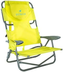 Ostrich On Your Back Backpack Beach Chair with Face Hole - Portable Lounge Chair with Cup Holder - Heavy Duty Tanning Chair - Face Down Reading (Green)