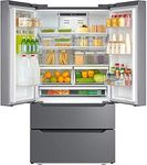 Smad 22.5 Cu.Ft French Door Refrigerator Counterdepth Refrigerator Full Size Refrigerator with Ice Maker Automatic Defrost, Humidity Controlled, Fingerprint-Proof Stainless Steel