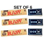 OutonTrip Pack of 3 Raw Premium Classic Rolling Papers with 3 OCB filter tip/roach books| Set of 6