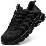 URDAR Steel Toe Shoes for Men Comfortable Safety Shoes Work Lightweight Steel Toe Sneakers Breathable Safety Sneakers Industrial Work Footwear, Black, 10 Wide