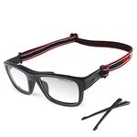 Runspeed Sports Basketball Goggles for Men with Adjustable Wrap Strap Safety Eyewear Glasses for Football Volleyball Badminton Soccer Outdoor Sports (Black)