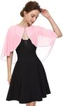 Soft Chiffon Shawls Wraps Shrug for Wedding Evening Dress Cape Cover Up for Women, Light Pink, Medium