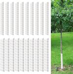 Aukney 20 Pcs Tree Trunk Protector-2 Size Plastic Spiral Tree Guard Tree Trunk Protector Wrap Tree Bark Protector Tube Tree Wraps to Protect Bark Tree Saplings from Rodents Rabbit Mowers (White)