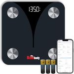 Bisonbody Smart Digital Body Bathroom Scale – Detects 20 Body Composition Metrics Including Weight, BMI, Body Fat, and more – Smartphone App Support – Support 24 Users – Digital Family Scale Bluetooth