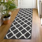 SHACOS Extra Long Doormat Indoor 20x59 inch Entryway Runner Rug Entrance Door Mat Runner Non Slip Washable Dirt Trapper Hallway Runner Floor Mat for Entry Kitchen Garage, Black