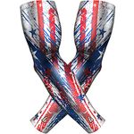 American Flag Am Sleeves for Men Women | UV Sun Protection Arm Sleeve | Basketball Football Baseball Softball Gaming Runners | Bicep Brace, Tennis Elbow, Forearm Compression | Tattoo Cover | 1 Pair