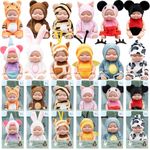 Mini Baby Doll, 12 Pack Realistic Baby Dolls, Tiny Reborn Babies with Animal Clothes for Girls, Cute Small Babies Gifts Set for Kids Toddlers Birthday Graduation Christmas Baby Shower Easter