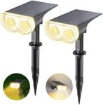 Linkind StarRay Dusk-to-Dawn Solar Spot Lights Outdoor Waterproof, IP67 3000k Warm White Solar Lights, 30% Conversion Rate Solar Landscape Spotlights for Yard Garden Porch…