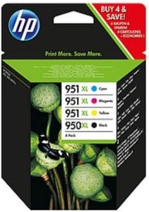 Hewlett Packard HP No. 950XL/951XL Inkjet Cartridge Combo Multi Pack CMYK Ref C2P43AE Pack 4 113909