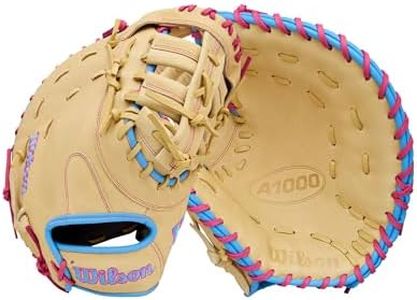 Wilson 2026 A1000 1620 12.5" Baseball First Base Mitt - Right Hand Throw, Blonde/Cool Blue/Flamingo Pink