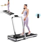 LET'S PLAY Wpad (4Hp Peak) 2 In1 Folding Smart Treadmill For Home Gym, Dc Motorized Running Machine, Under Desk Walking Pad |Remote | Max User Weight: 100 Kg | Max Speed: 12 Km/Hr, Black