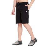 John Ally Athletic Sports Cargo Shorts for Men with Zip Pockets and Elastic Waistband Quick Dry Lightweight Activewear.(Jet Black - M)