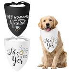 WLLHYF My Humans are Getting Married She Said Yes Dog Bandana Pets Scarf Triangle Bibs Kerchief Set Wedding Photo Prop Decoration Pet Costume Accessories for Dog Lovers Small Medium Large Dogs Cats