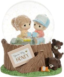 Precious Moments Couples Musical Snow Globe | You’re My Honey Resin/Glass Musical Snow Globe | Valentine's Day Gift | Plays Because I Love You | Hand-Painted