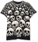 Liquid Blue Fantasy Son of Skulls All Over Print T-Shirt, Black, X-Large