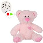 Little Pink Classic Teddy with 60 Second Voice Recorder - 10"/25cm - Recordable Teddy Bear Gift - Baby Heartbeat Bear