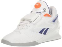 Reebok womens LEGACY LIFTER III Training Shoe, ftwr white/bold purple/SMASH ORANGE S23-R, 7.5 US