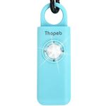 Thopeb® Safe Sound Personal Alarm - Birdie Personal Safety Alarm - Recommended by Police - 130 dB Loud Self Defense Keychain Siren with LED Strobe Light (Aqua)