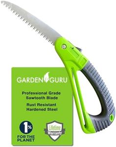 GARDEN GURU Folding Pruner Saw with Ergonomic Handle & Safety Lock – Non Slip – Rust Resistant Hardened Steel – Professional Grade Sawtooth Blade – for Pruning Trimming Camping Clearing